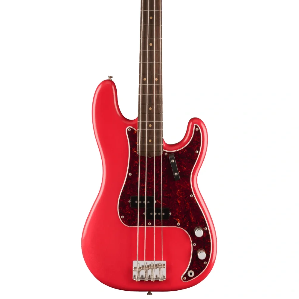 FENDER Limited Edition Vintera II Road Worn 60s Precision Bass Gülağacı Klavye Fiesta Kırmızı w/Hard Case Bas Gitar