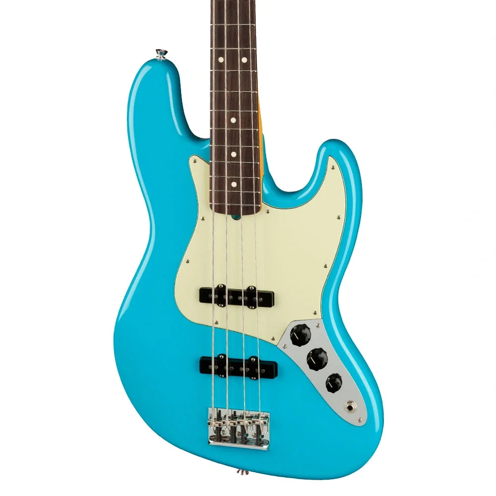 Fender American Professional II Jazz Bass Gülağacı Klavye Miami Blue Bas Gitar