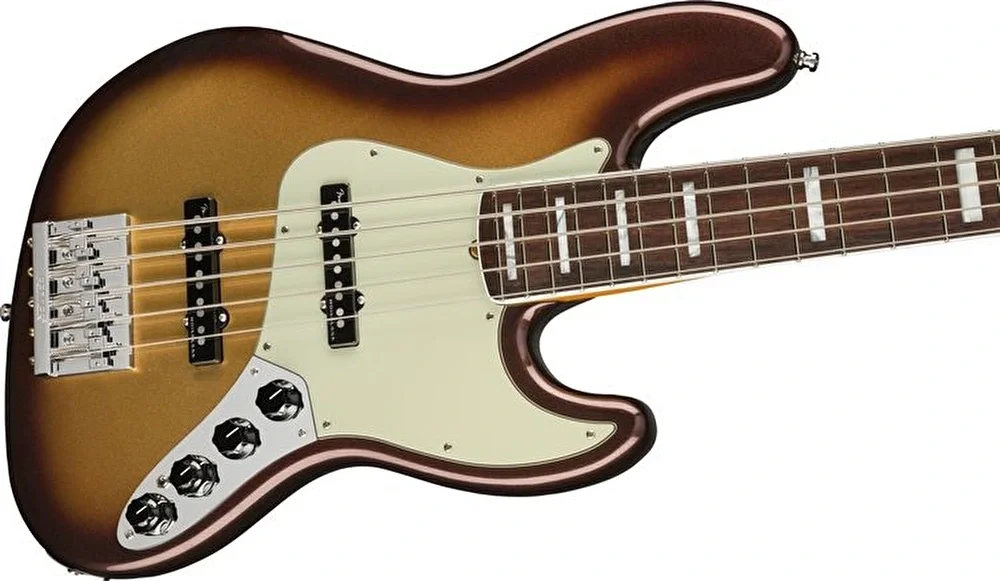 Fender American Ultra Jazz Bass V Gülağacı Klavye Mocha Burst Bas Gitar