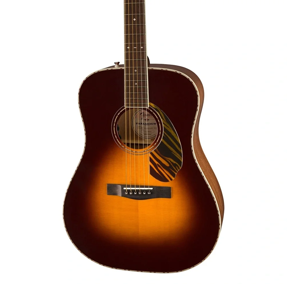 Fender PD-220E Paramount Dreadnought Ovangkol Klavye 3-Tone Vintage Sunburst  Elektro Akustik Gitar