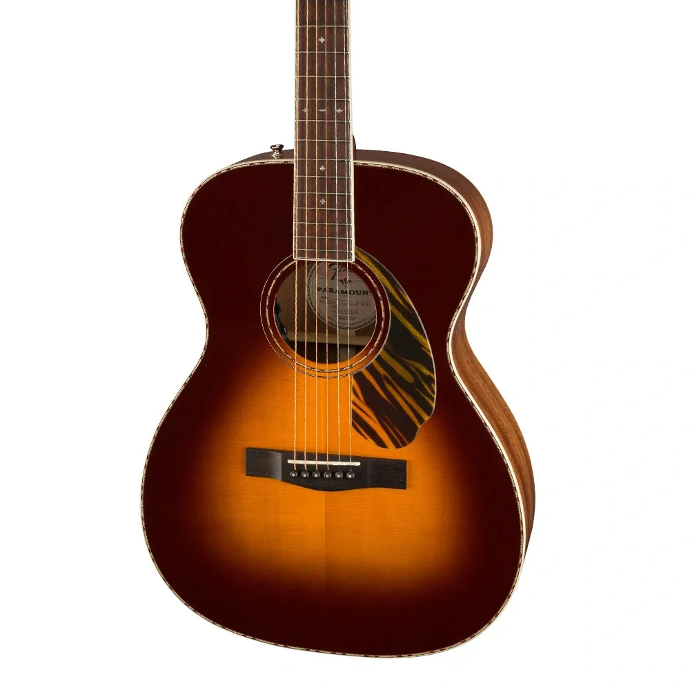 Fender PO-220E Paramount Orchestra Ovangkol Klavye 3-Tone Vintage Sunburst Elektro Akustik Gitar