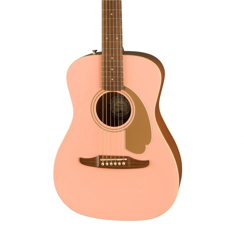 Fender FSR Malibu Player Ceviz Klavye Shell Pink Elektro Akustik Gitar