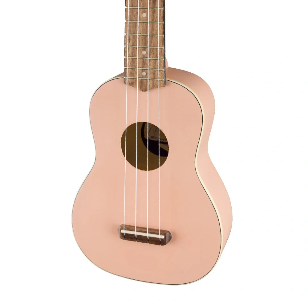 Fender Venice Soprano Ceviz Klavye Shell Pink Ukulele