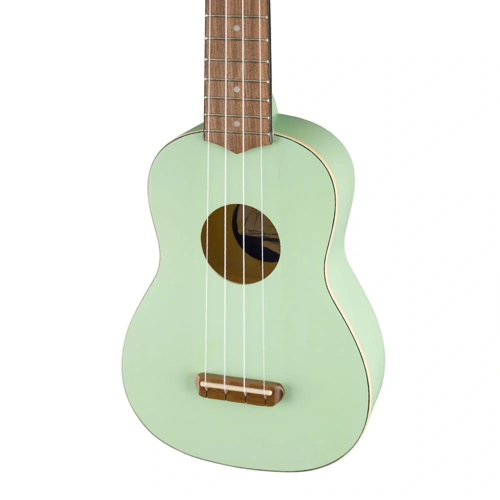 Fender Venice Soprano Ukulele WN Ceviz Klavye Surf Green