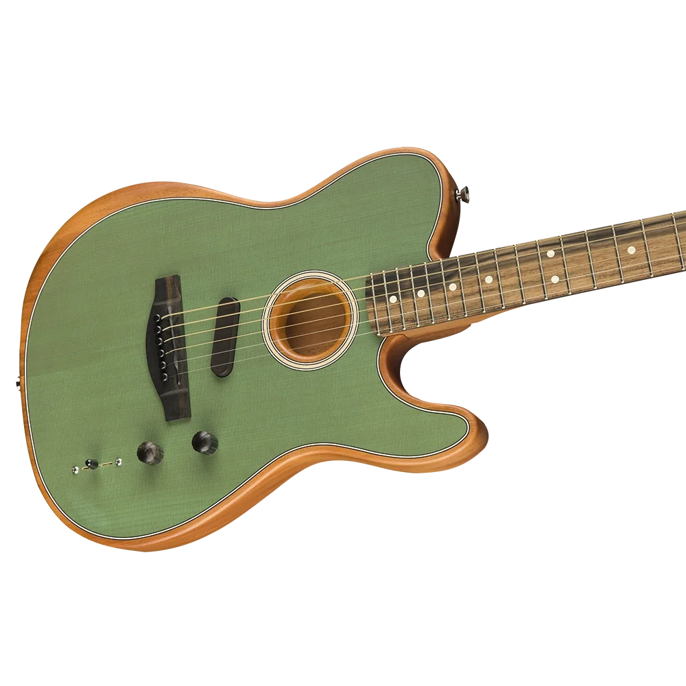 Fender American Acoustasonic Telecaster Abanoz Klavye Surf Green Elektro Akustik Gitar
