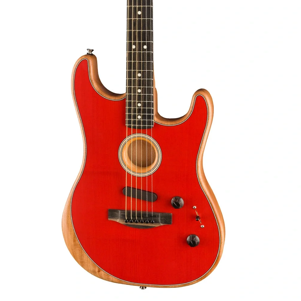 Fender Acoustasonic Stratocaster Abanoz Klavye Dakota Red