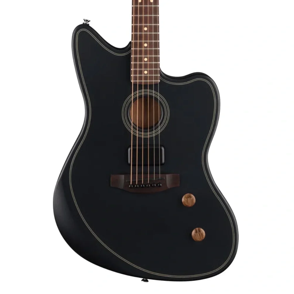 Fender Acoustasonic Standard Jazzmaster Gülağacı Klavye Black Elektro Akustik Gitar