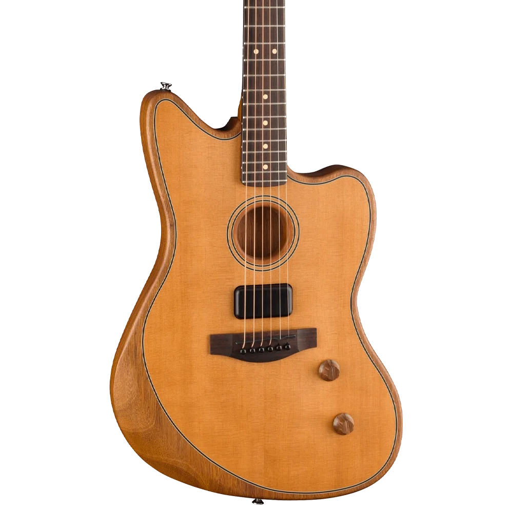 Fender Acoustasonic Standard Jazzmaster Gülağacı Klavye Aged Natural Elektro Akustik Gitar