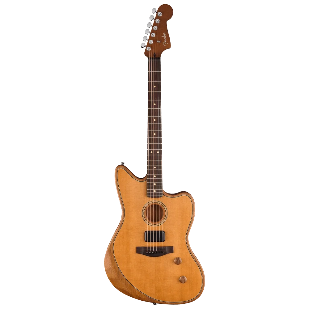 Fender Acoustasonic Standard Jazzmaster Gülağacı Klavye Aged Natural Elektro Akustik Gitar