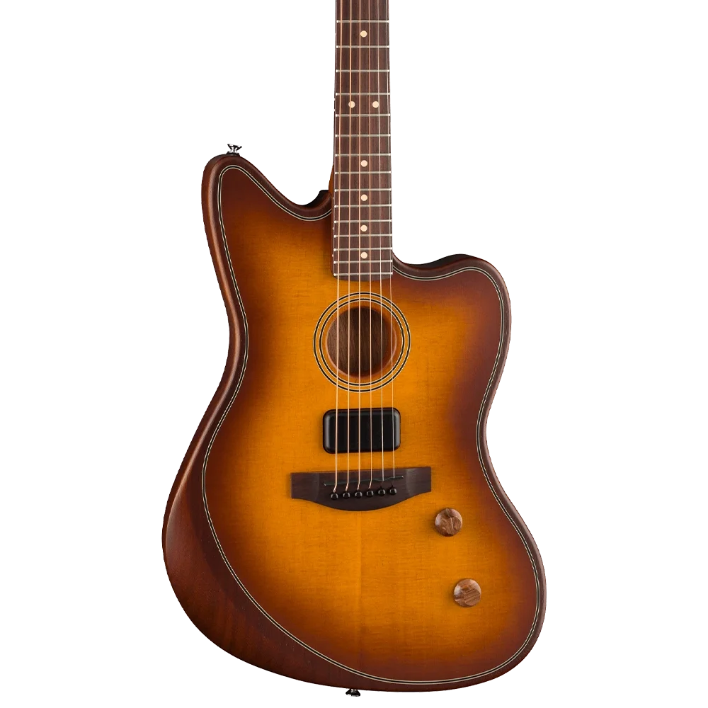 Fender Acoustasonic Standard Jazzmaster Gülağacı Klavye Honey Burst Elektro Akustik Gitar