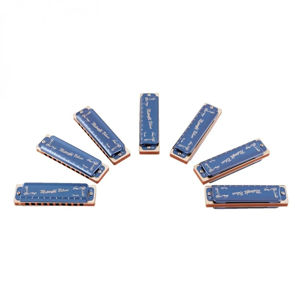 FENDER MIDNIGHT BLUES - 7'lİ Mızıka Seti (Çantalı)