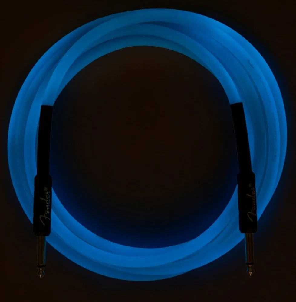 Fender Professional Glow in the Dark Cable 3 Metre Blue Kablo