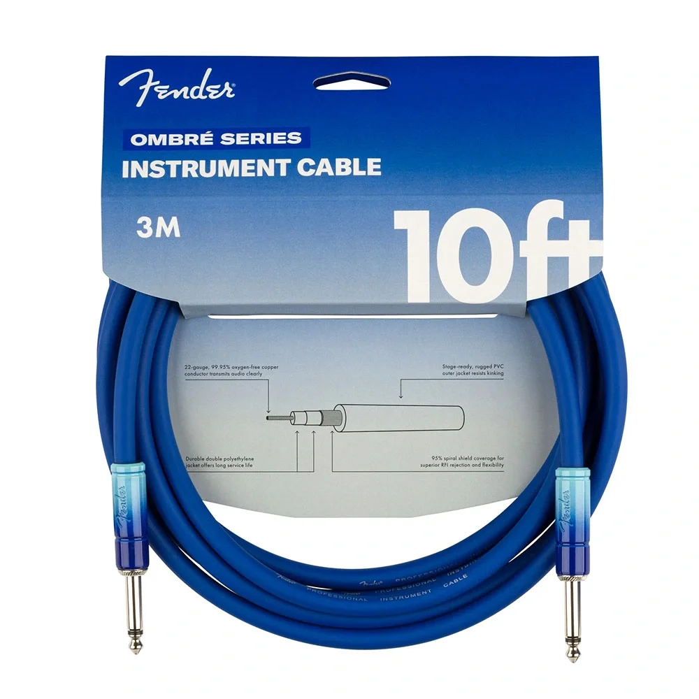 Fender 10 ft Ombré Belair Blue Enstrüman Kablosu