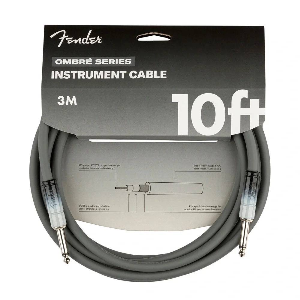 Fender 10 ft Ombré Silver Smoke Enstrüman Kablosu