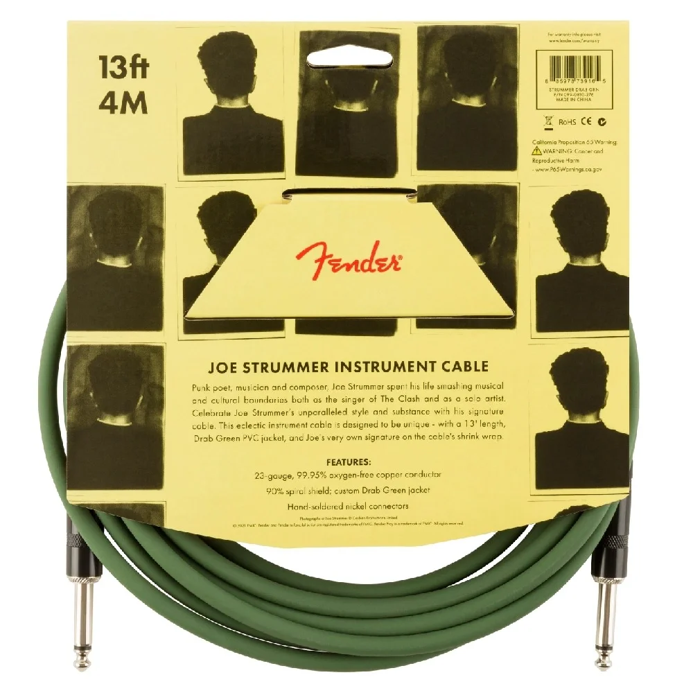 Fender Joe Strummer Pro 4m Drab Yeşil Enstrüman Kablosu