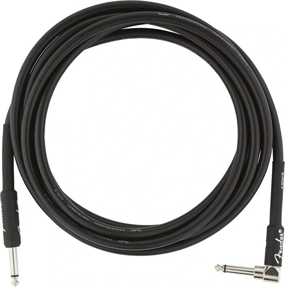 Fender Professional Düz/L Uç  Siyah Entrüman Kablo 3-metre
