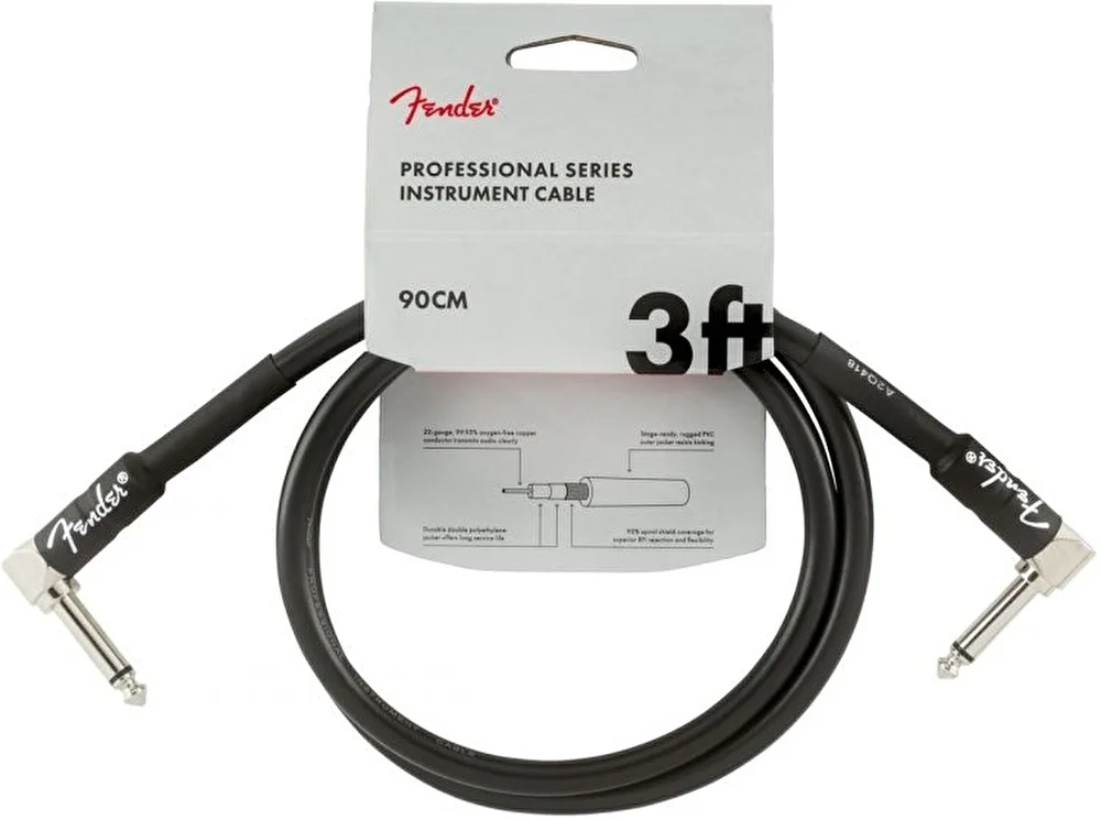 Fender Professional L Uç 90cm Siyah Enstrüman Kablo