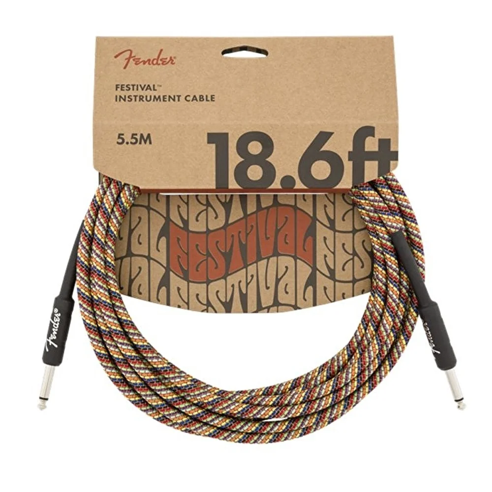 Fender 18.6' Festival Pure Hemp Rainbow Enstrüman Kablosu