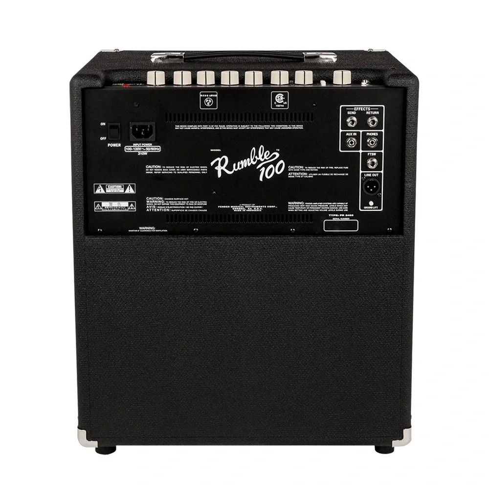 Fender Rumble 100 Siyah/Gümüş Bas Gitar Amfisi