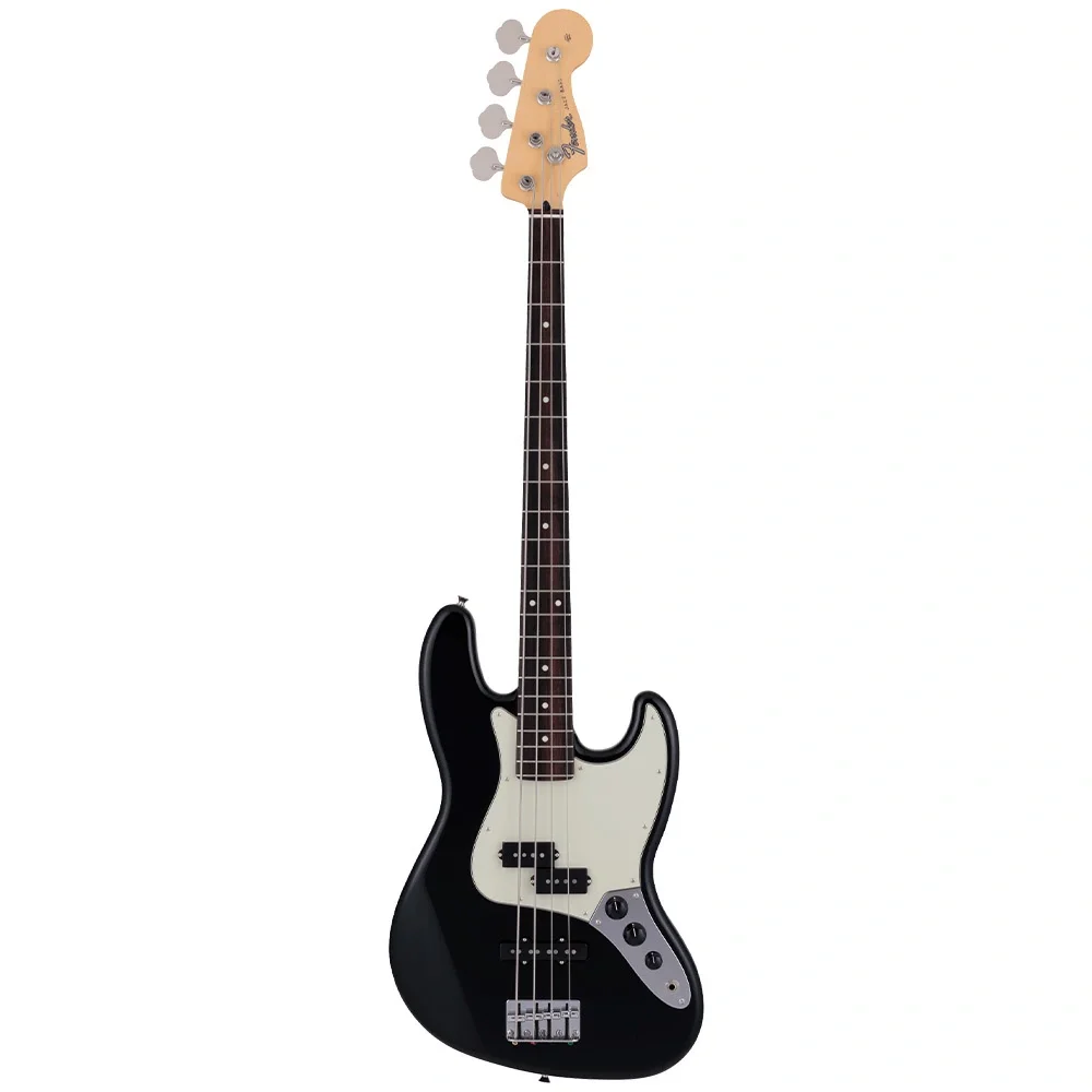 Fender 2024 Collection Made in Japan Hybrid II Jazz Bass PJ Gülağacı Klavye Black w/Bag Bas Gitar