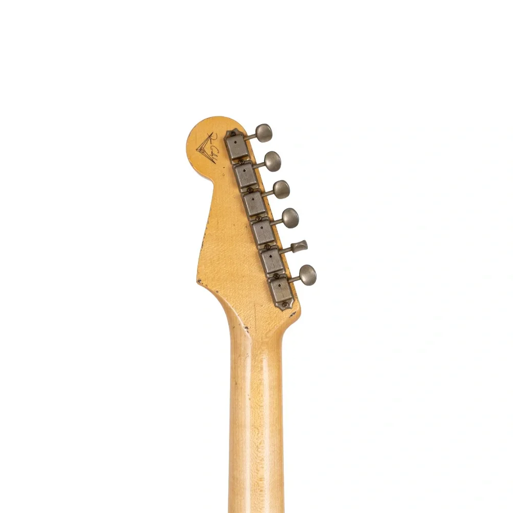 Fender Custom Shop Masterbuilt Dennis Galuszka 1963 Stratocaster Journeyman Relic Gülağacı Klavye Aged Olympic White Elektro Gitar