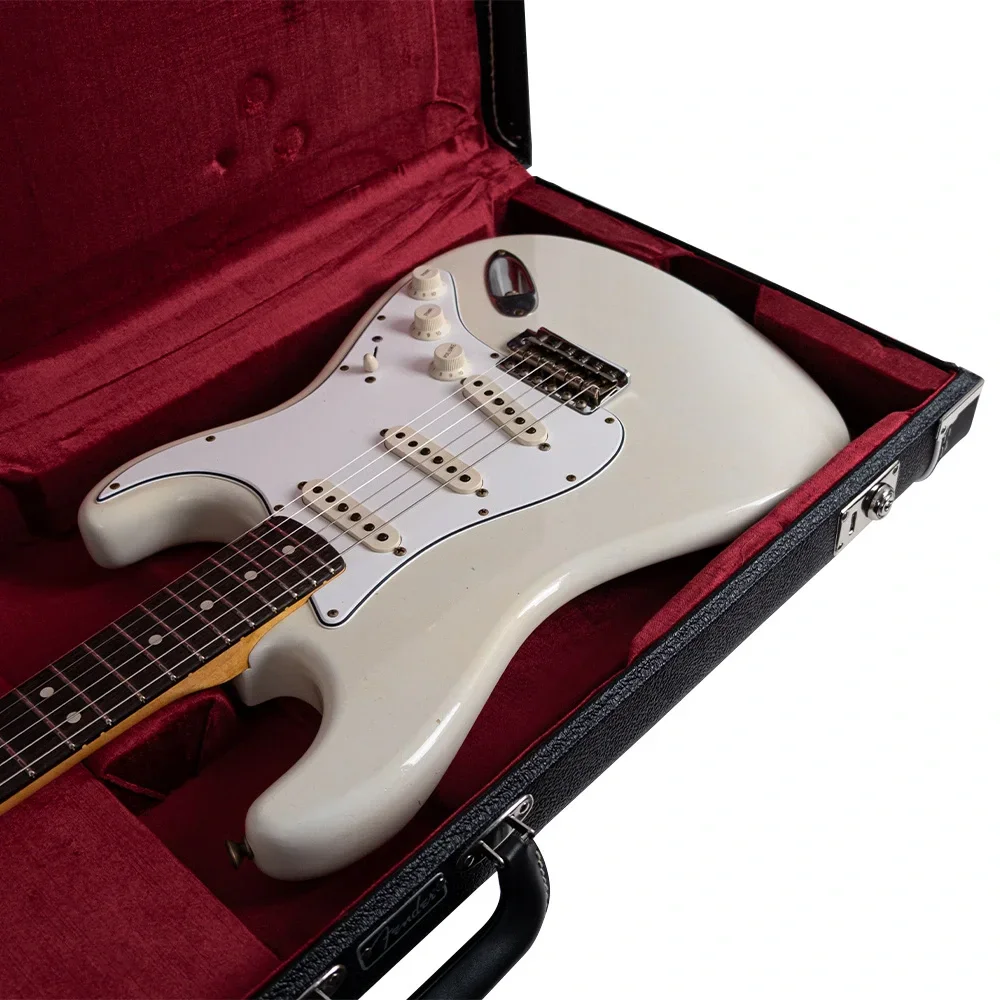 Fender Custom Shop Masterbuilt Dennis Galuszka 1963 Stratocaster Journeyman Relic Gülağacı Klavye Aged Olympic White Elektro Gitar