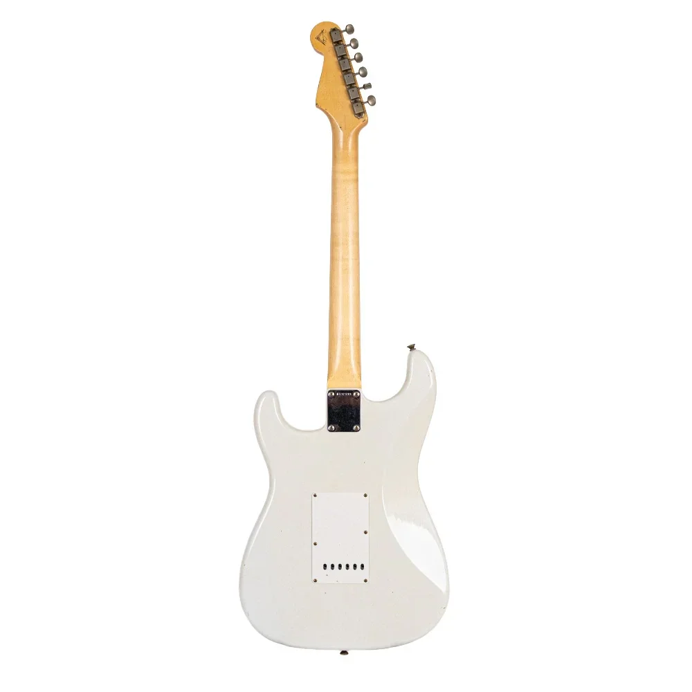 Fender Custom Shop Masterbuilt Dennis Galuszka 1963 Stratocaster Journeyman Relic Gülağacı Klavye Aged Olympic White Elektro Gitar