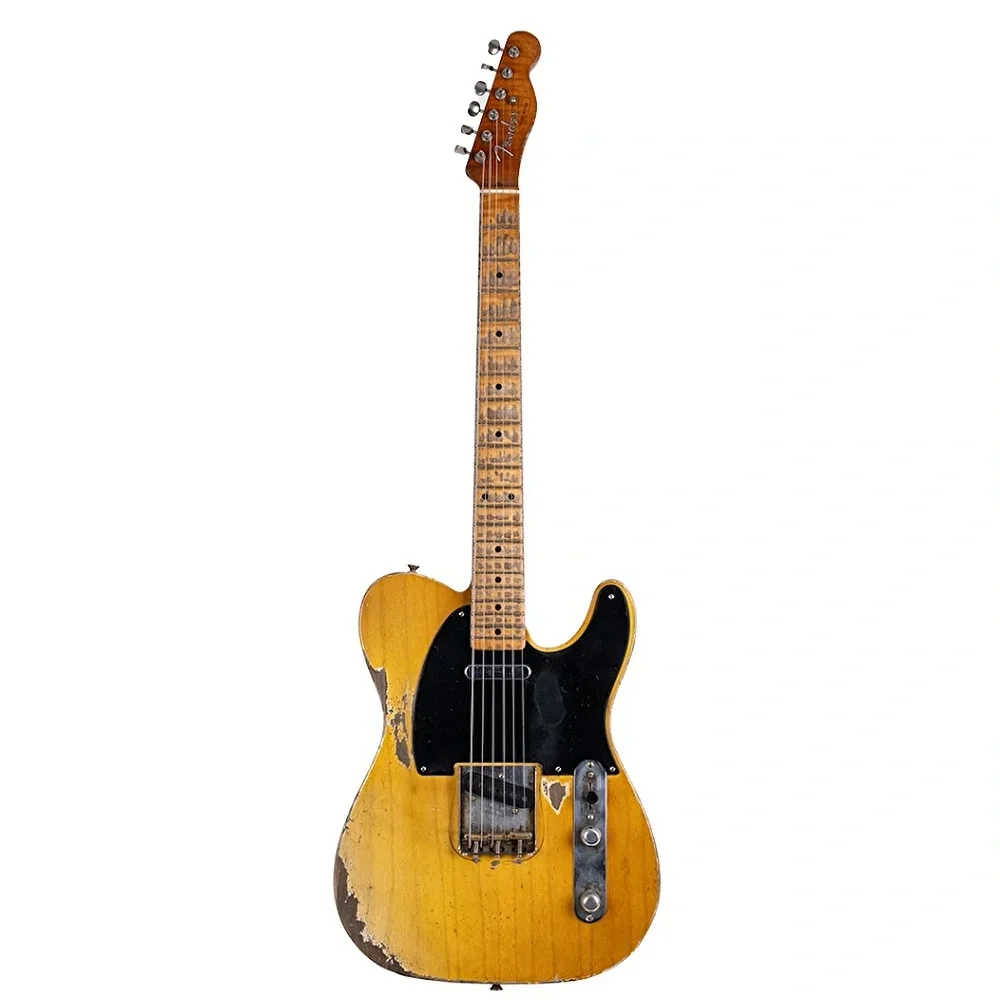 Fender Custom Shop Masterbuilt Dale Wilson 1952 Telecaster Heavy Relic Akçaağaç Klavye Smoked Butterscotch Blonde Elektro Gitar