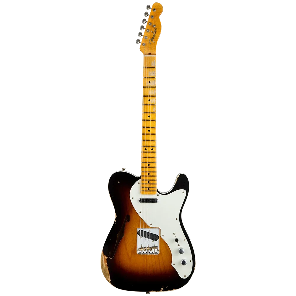 Fender Custom Shop Limited Edition Loaded Nocaster Thinline Akçaağaç Klavye Relic Wide Fade 2-Tone Sunburst Elektro Gitar