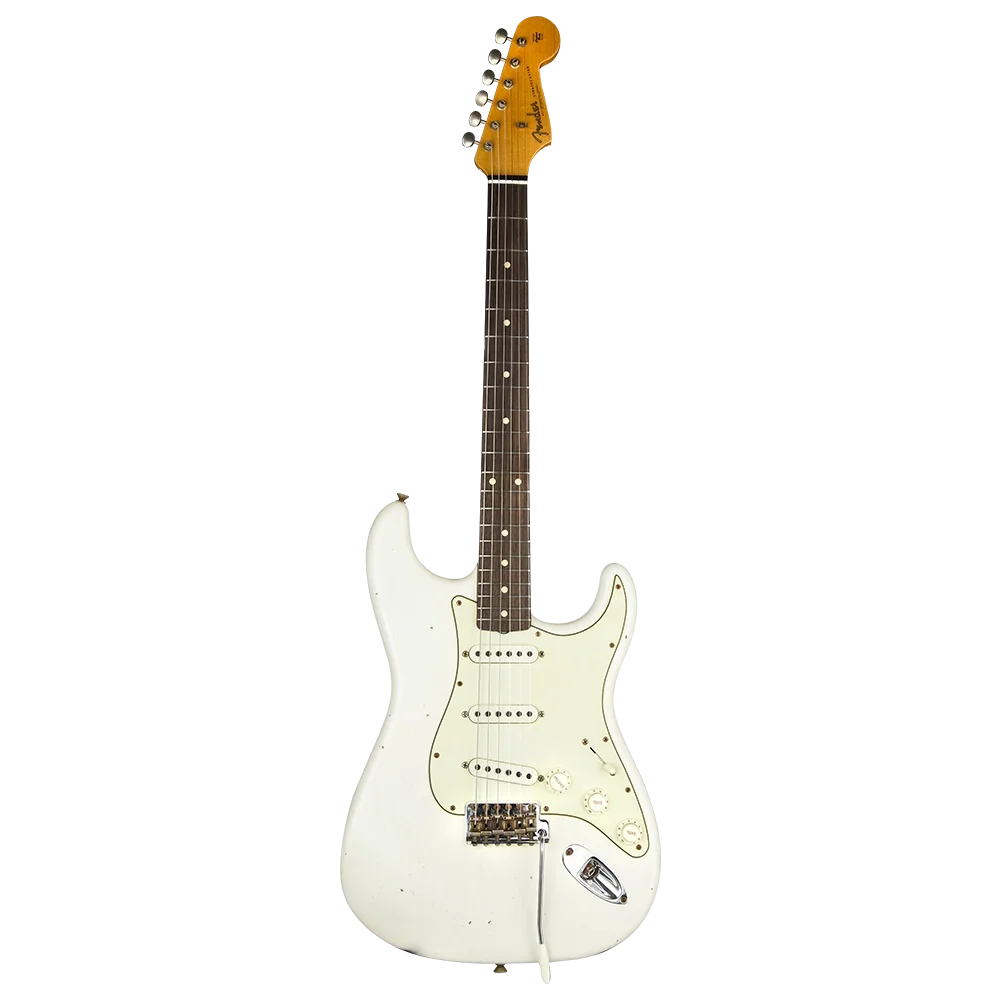 Fender Custom Shop Limited Edition 62/63 Stratocaster Journeyman Relic Gülağacı Klavye Aged Olympic White Elektro Gitar