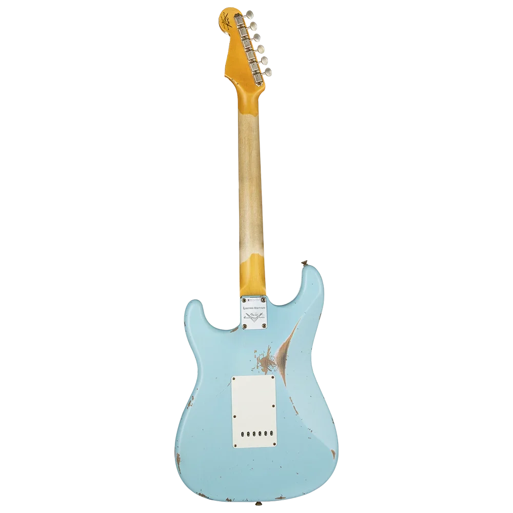 Fender Custom Shop W21 Limited Edition 1963 Stratocaster Heavy Relic Gülağacı Klavye Faded Aged Daphne Blue Elektro Gitar