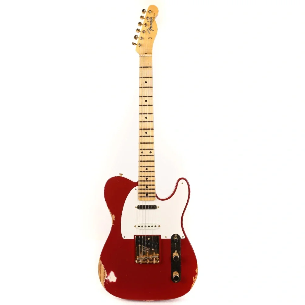 FENDER Custom Shop S21 Limited Edition 1961 Telecaster Relic Gülağacı Klavye Aged Candy Apple Red Elektro Gitar
