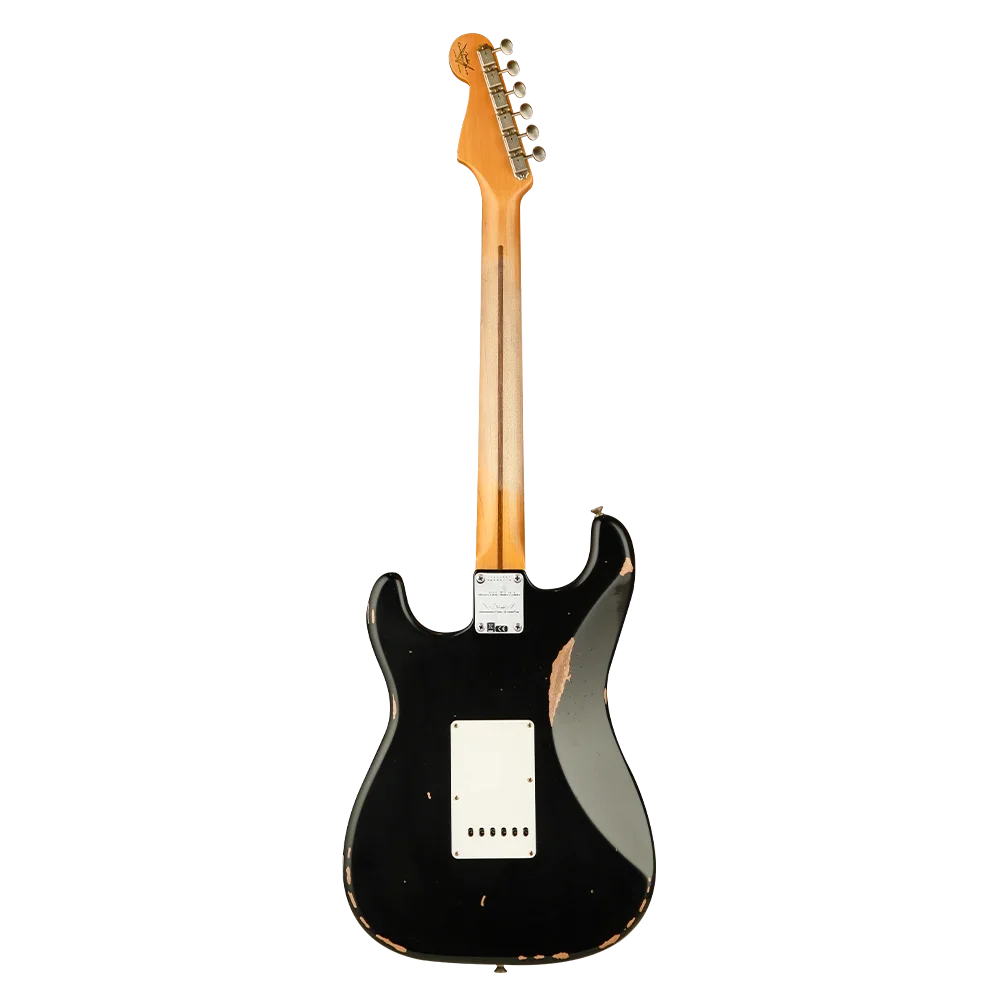 Fender Custom Shop Limited 1957 Stratocaster Relic Akçağaç Klavye Aged Black Elektro Gitar