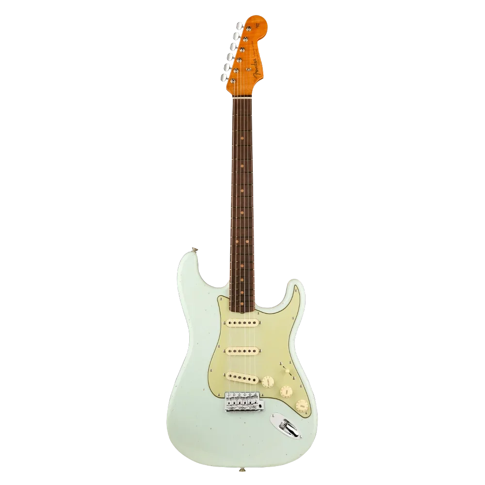Fender Custom Shop Limited 1964 Stratocaster Journeyman Relic Gülağacı Klavye Faded Aged Sonic Blue Elektro Gitar