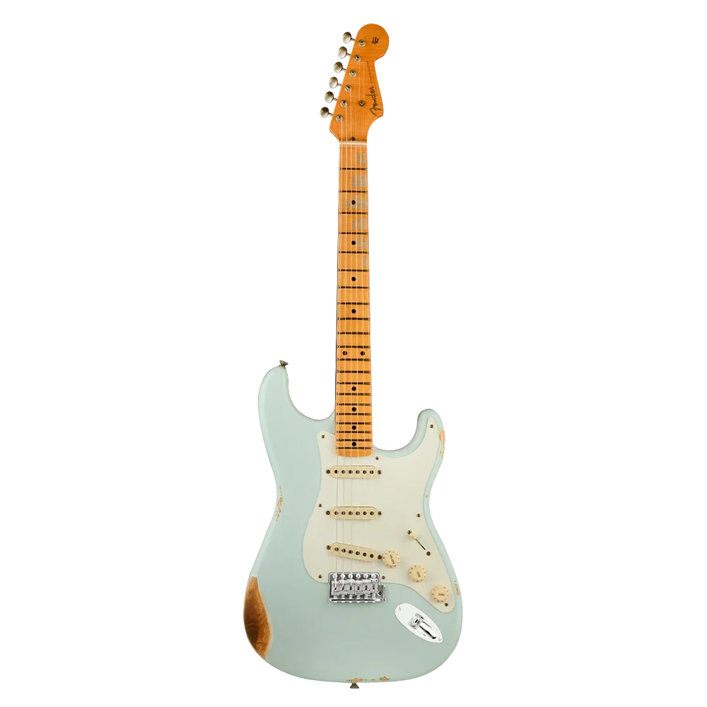 Fender Custom Shop Limited Edition 1956 Stratocaster Relic Akçaağaç Klavye Faded Sonic Blue Elektro Gitar