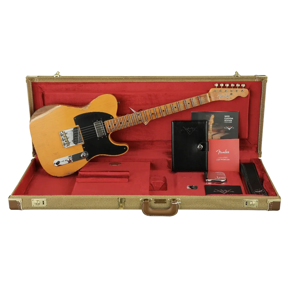 FENDER Custom Shop Limited Edition 1953 HS Telecaster Heavy Relic Aged Butterscotch Blonde Elektro Gitar
