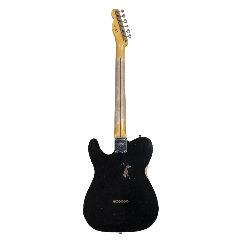 Fender Custom Shop 1959 Telecaster Relic Akçaağaç Klavye Aged Black Elektro Gitar