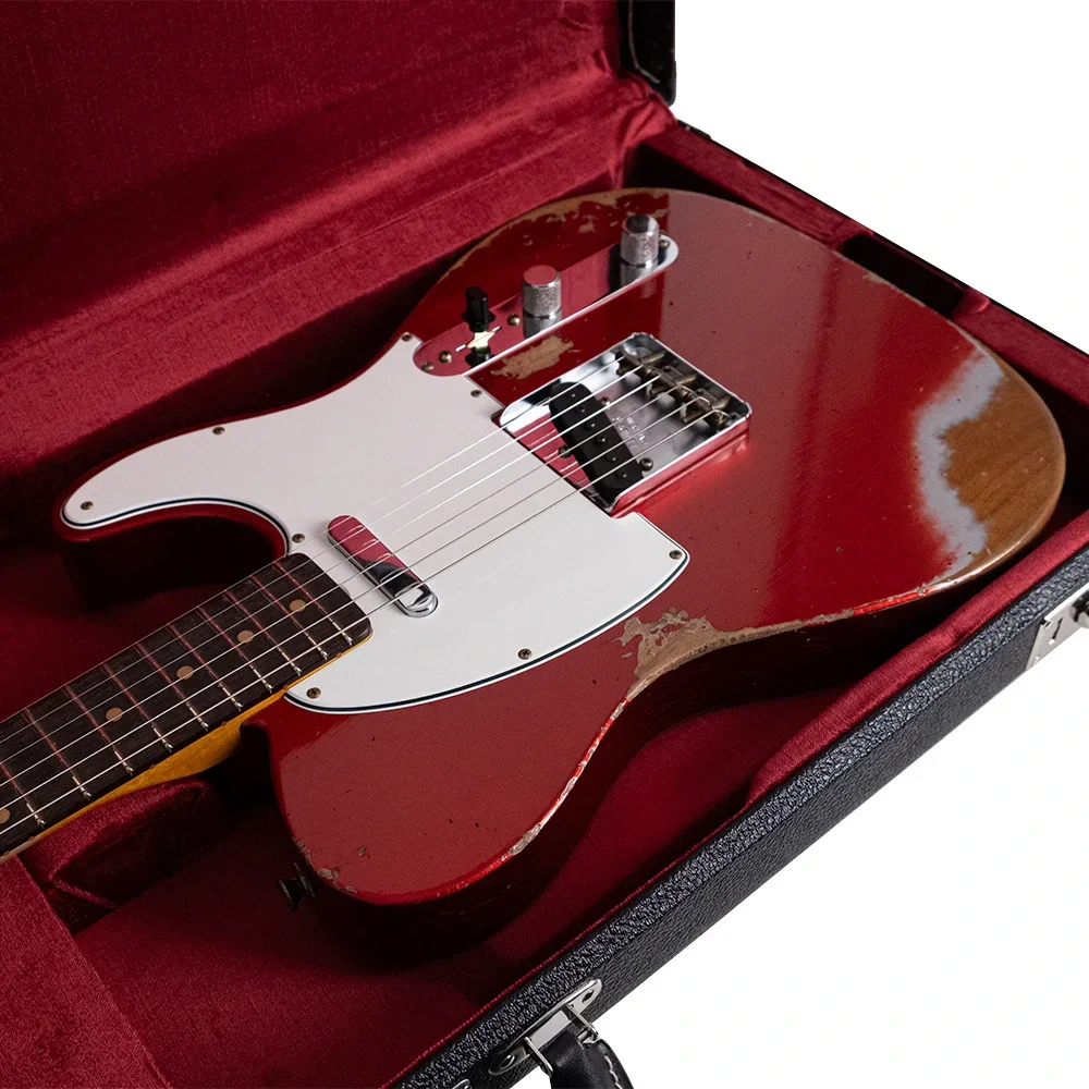 Fender Custom Shop 1961 Telecaster Heavy Relic Gülağacı Klavye Faded Aged Candy Apple Red Elektro Gitar