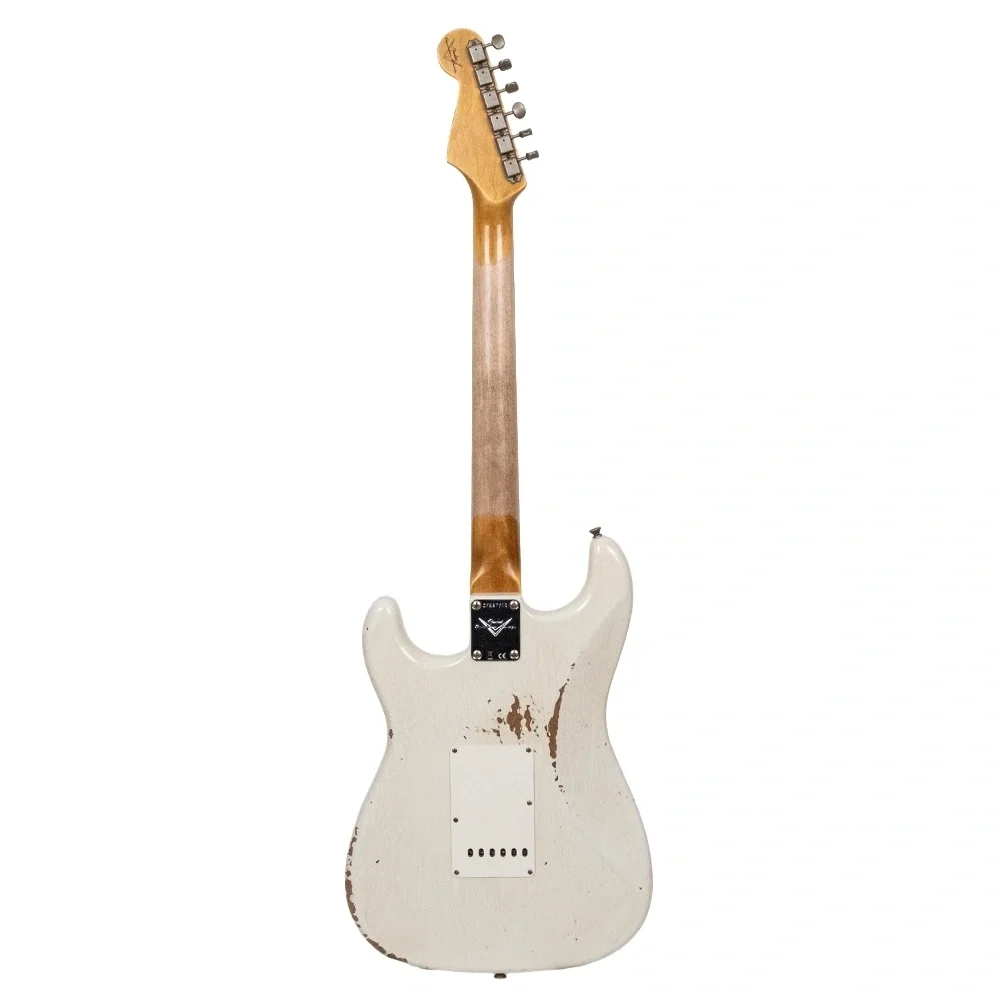 Fender Custom Shop 1962 Stratocaster Relic Gülağacı Klavye Aged Olympic White Elektro Gitar