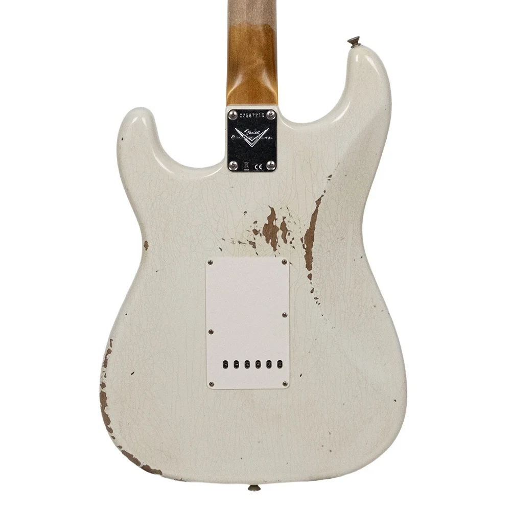 Fender Custom Shop 1962 Stratocaster Relic Gülağacı Klavye Aged Olympic White Elektro Gitar