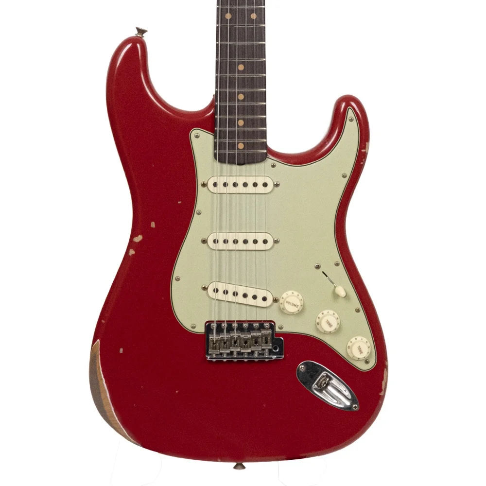 Fender Custom Shop 1962 Stratocaster Relic Gülağacı Klavye Aged Seminole Red Elektro Gitar
