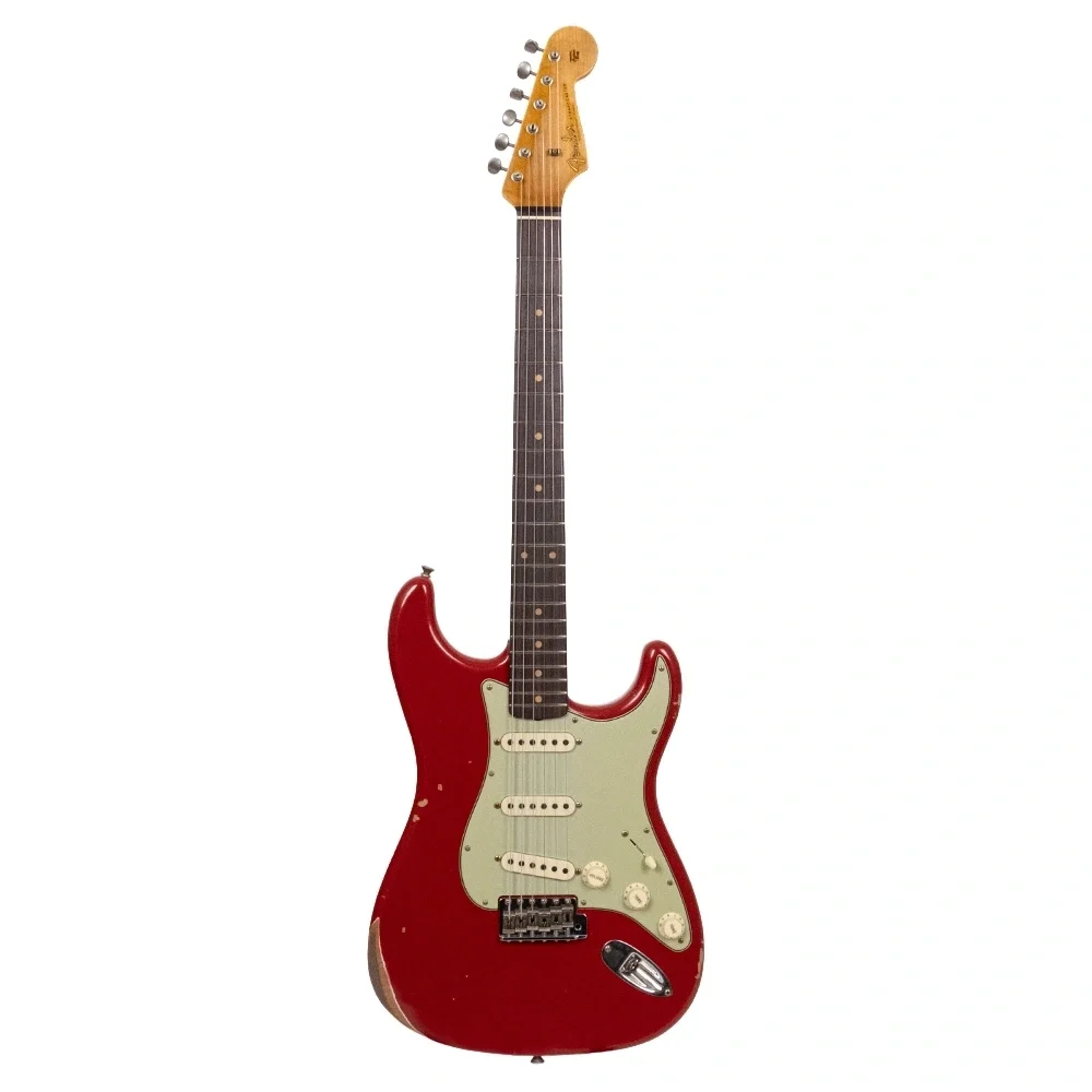 Fender Custom Shop 1962 Stratocaster Relic Gülağacı Klavye Aged Seminole Red Elektro Gitar