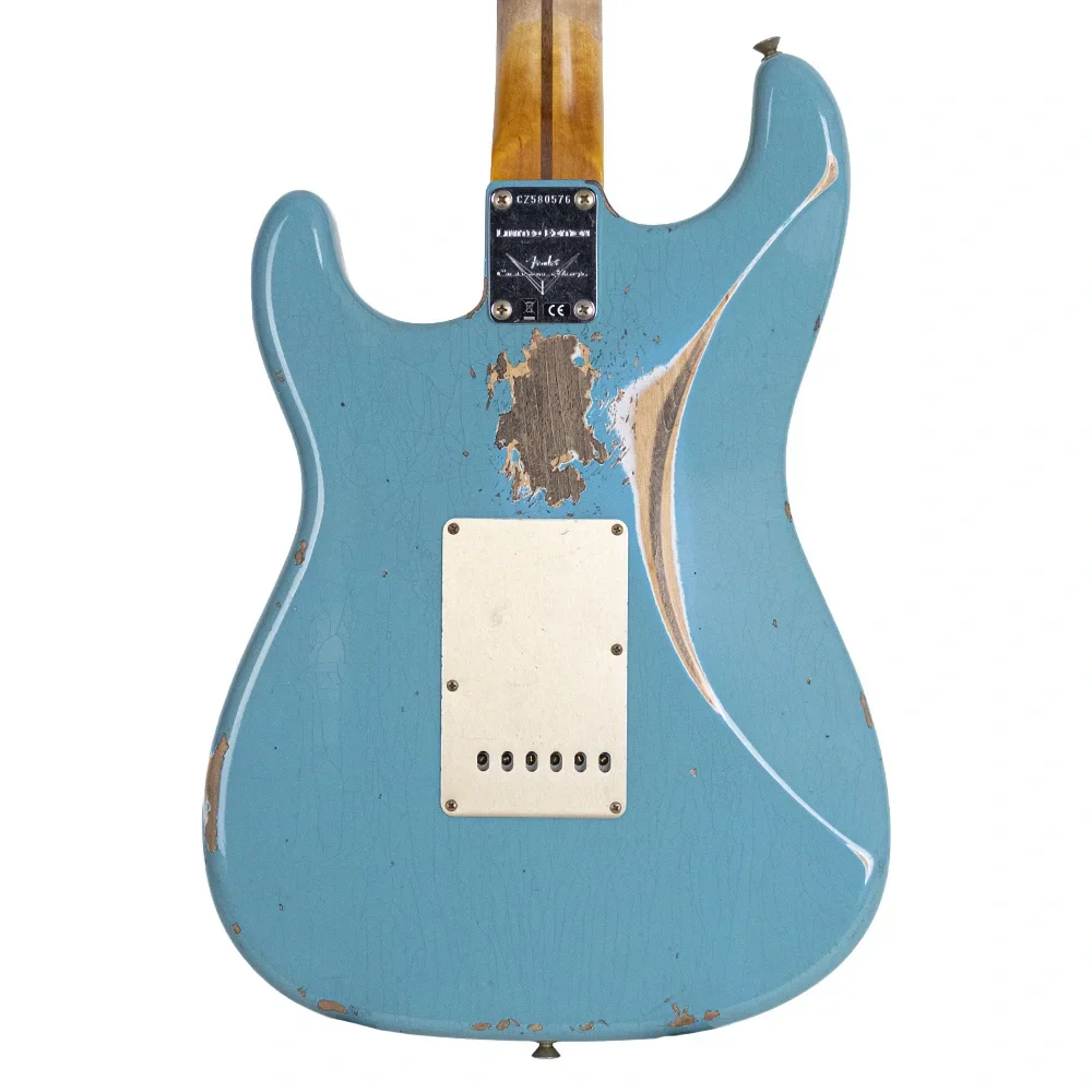 Fender Custom Shop Limited Edition 1958 Stratocaster Heavy Relic Akçaağaç Klavye Super Faded Aged Taos Turquoise Elektro Gitar