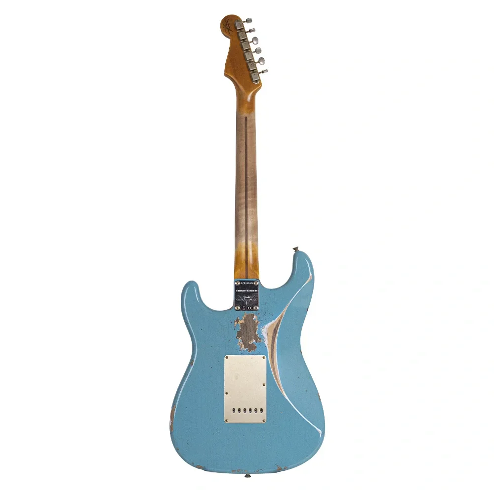 Fender Custom Shop Limited Edition 1958 Stratocaster Heavy Relic Akçaağaç Klavye Super Faded Aged Taos Turquoise Elektro Gitar