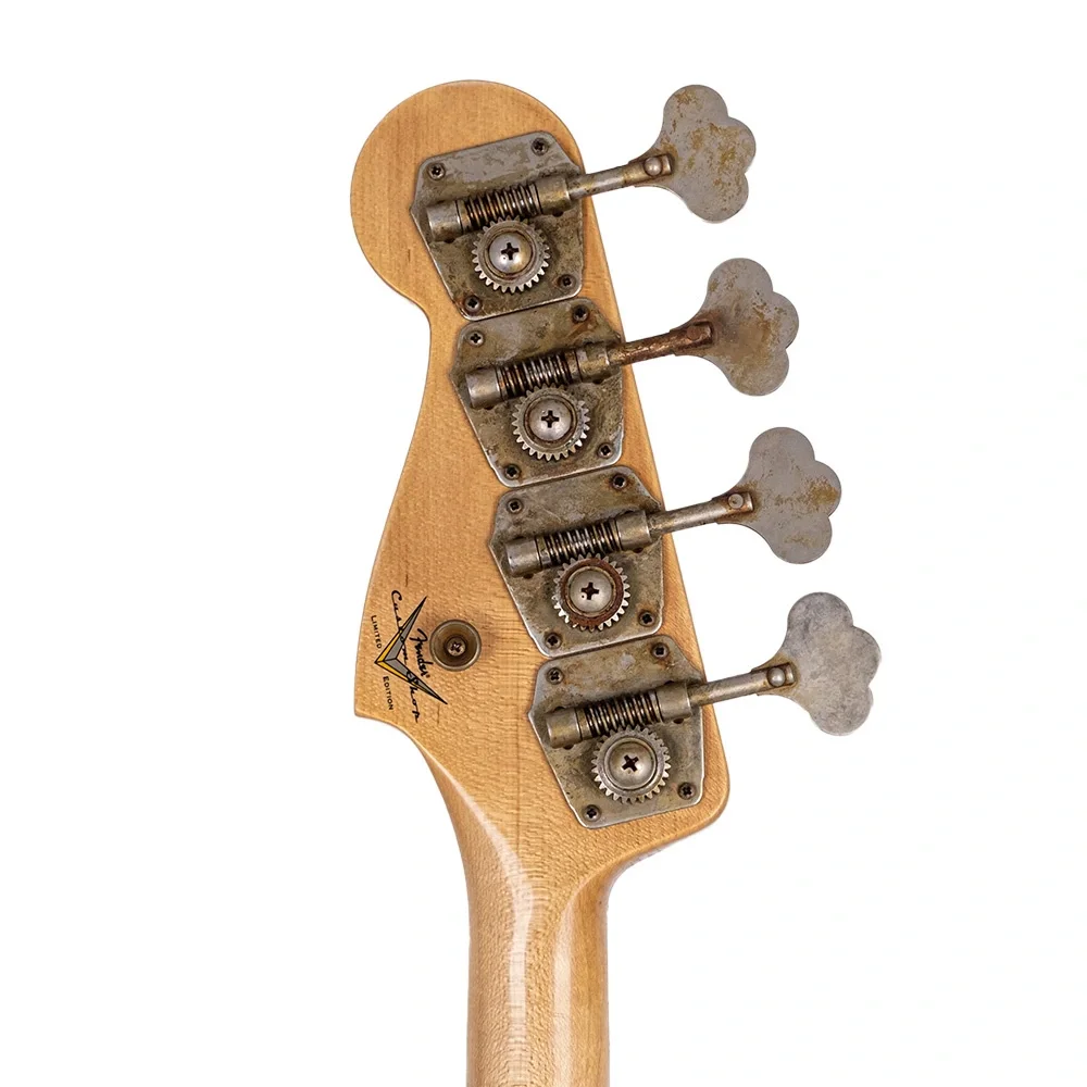 Fender Custom Shop Limited Edition 1964 Jazz Bass Journeyman Relic Aged Fiesta Red Bas Gitar