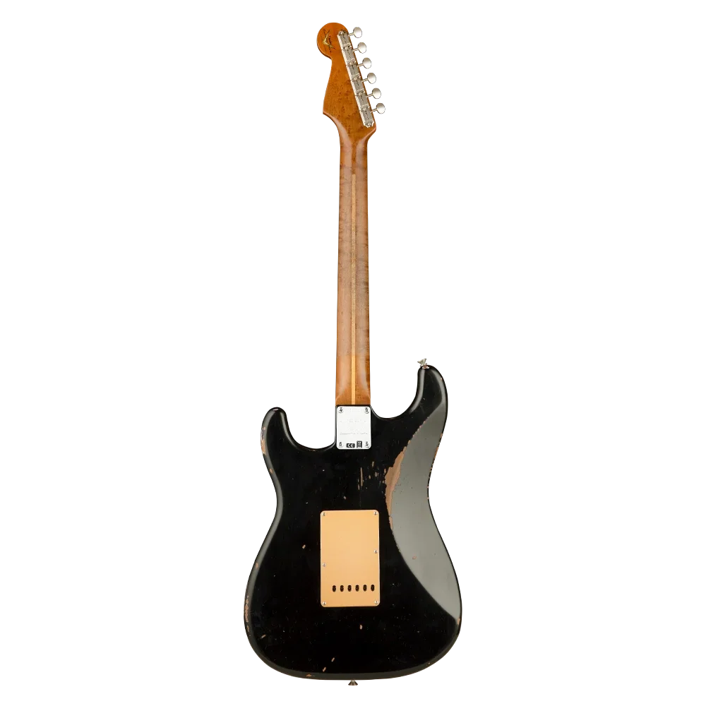 Fender Custom Shop Limited Edition Roasted 1956 Stratocaster Relic Akçaağaç Klavye Black Elektro Gitar