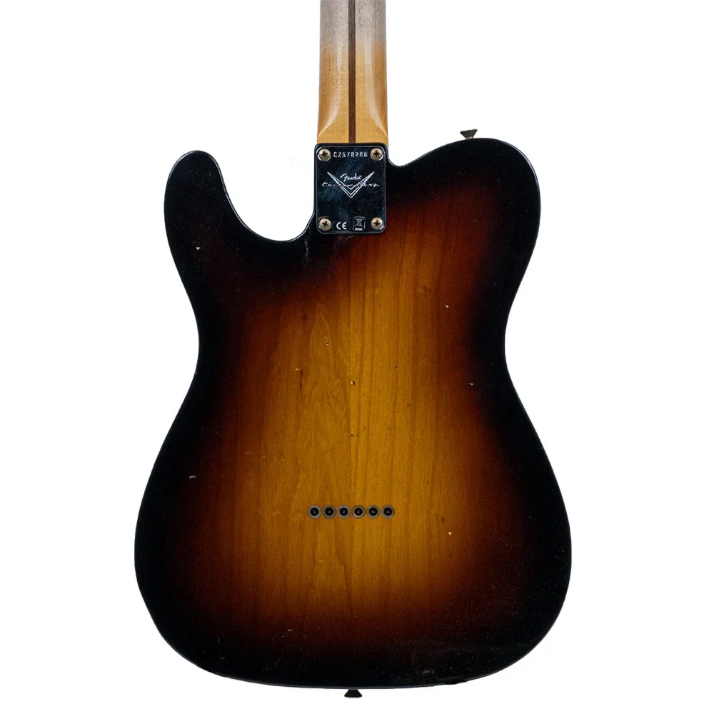 Fender Custom Shop 1957 Telecaster Journeyman Relic Wide Fade 2 Ton Sunburst White Elektro Gitar