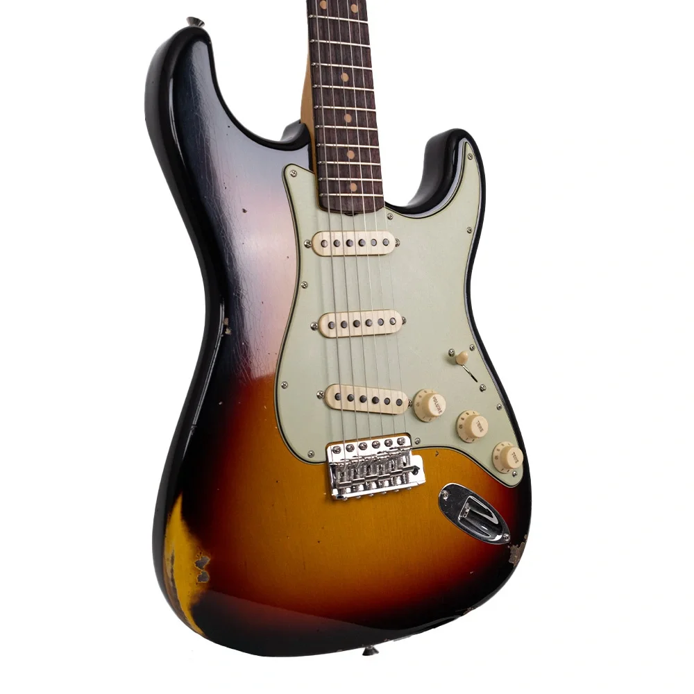 Fender Custom Shop Late 1962 Stratocaster Relic Gülağacı Klavye 3 Color Sunburst Elektro Gitar