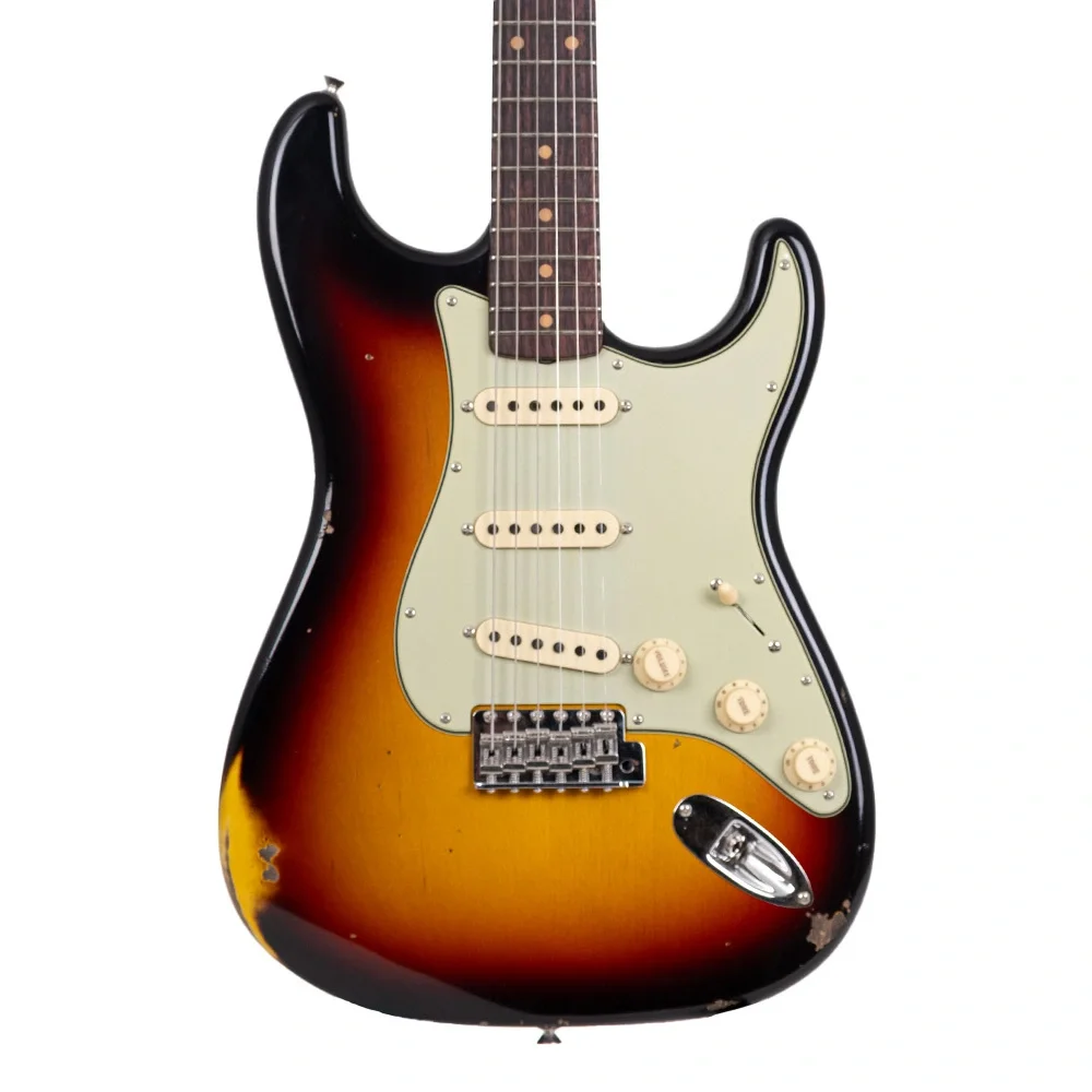 Fender Custom Shop Late 1962 Stratocaster Relic Gülağacı Klavye 3 Color Sunburst Elektro Gitar