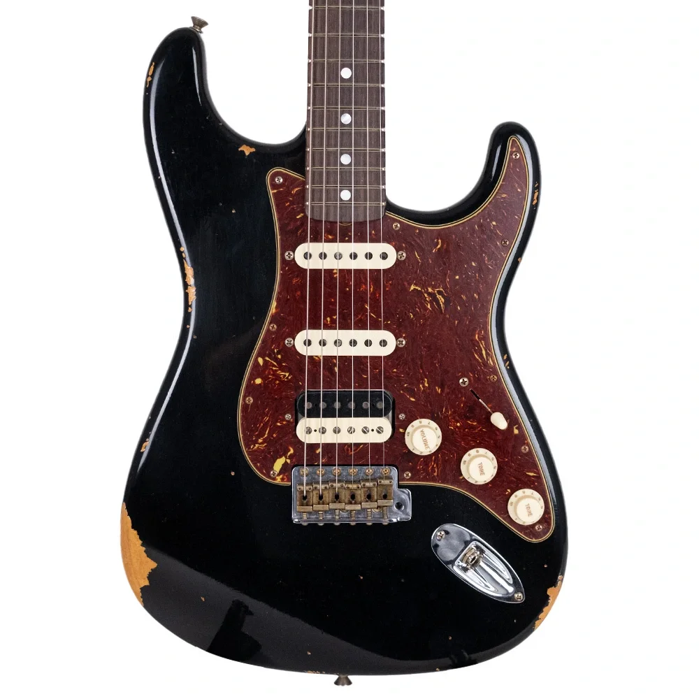 Fender Custom Shop Limited Edition 1967 Stratocaster HSS Relic Aged Black Elektro Gitar